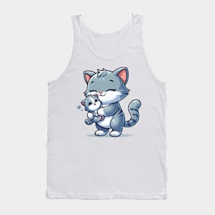 mother cat holding kitten Tank Top